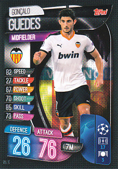 Goncalo Guedes Valencia CF 2019/20 Topps Match Attax CL #VAL10